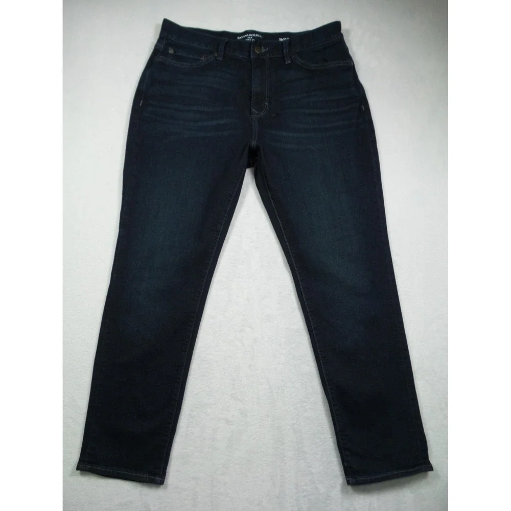 Banana Republic Travel Jeans Mens Size 34 x 30 Blue Denim Athletic Fit Dark Wash